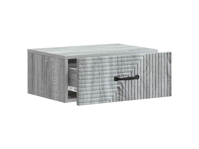  Table de chevet - cabinet de chevet - table de nuit mural sonoma gris 49 x 34,5 x 20 cm  - Conforama C