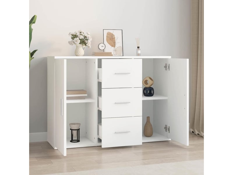  Buffet - bahut - meuble de rangement blanc 91x29,5x65 cm bois d'ingénierie  - Conforama C