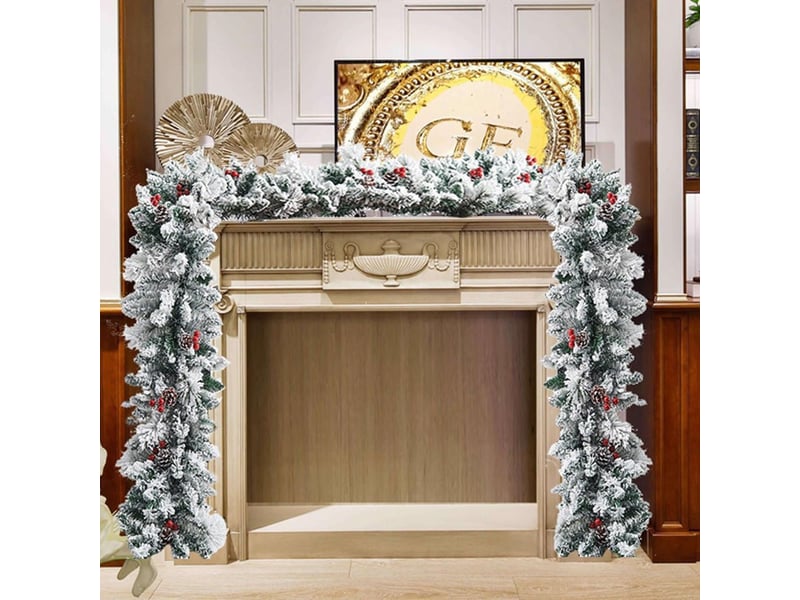  Guirlande de noël en pin vert 1,8m – épaisse, réutilisable, pour cheminée, table, mur et intérieurextérieur  - Conforama D