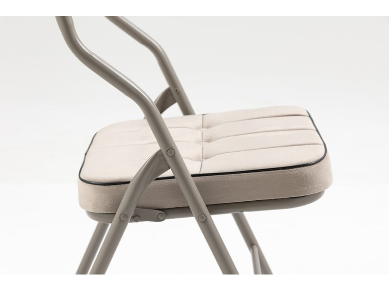Lot de 2 chaises pliantes avec coussin portables assemblées pour invités cuisine bureau mariage fête couleur kaki - Conforama E