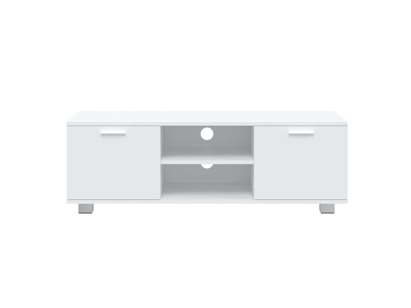  Meuble tv - banc tv - meuble de rangement blanc 120x40,5x35 cm bois d'ingénierie  - Conforama D