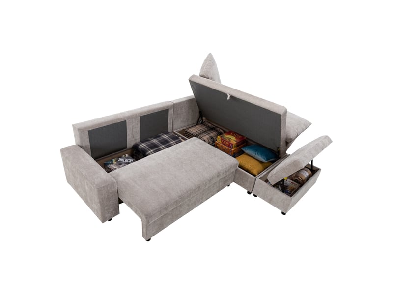  Canapé d'angle beige convertible 3 place  - Conforama N