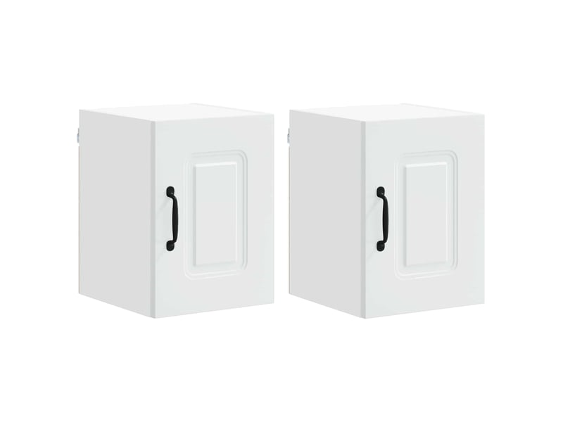  Meuble mural de cuisine | armoire de cuisine 2 pcs blanc bois d'ingénierie shl6060  - Conforama A