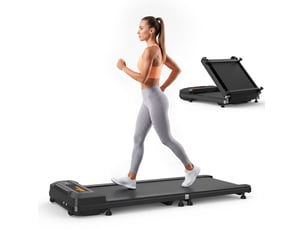 Tapis de course pliable sous bureau 128x54 cm – noir – pliage à 180°, télécommande et 12 programmes
