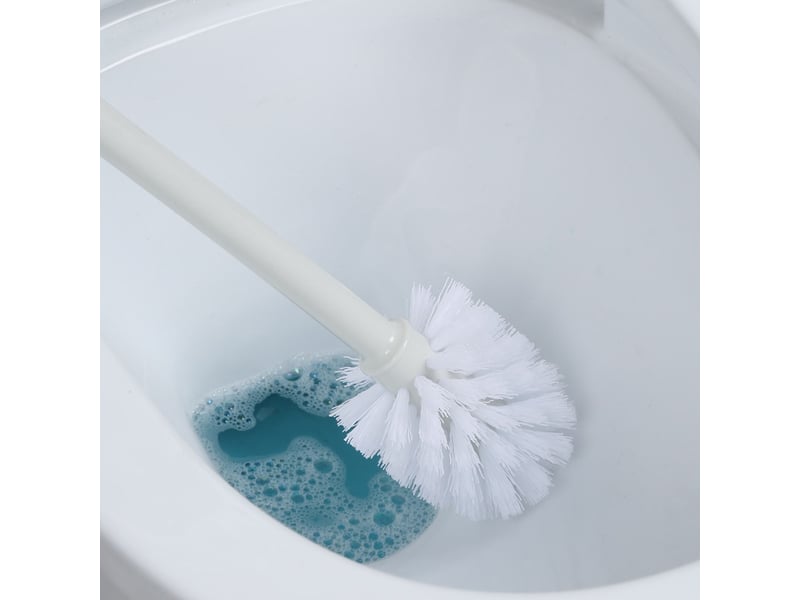  Brosse à wc compacte blanche avec support  - Conforama D