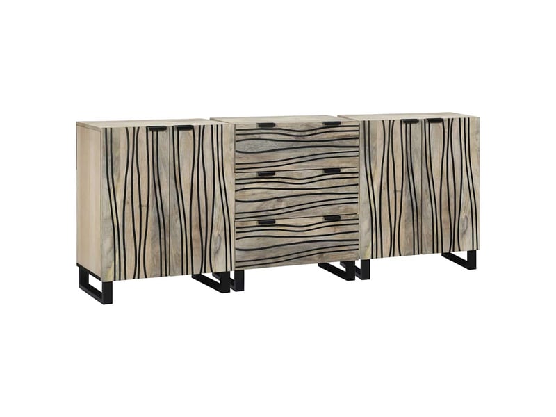 Ensemble de buffet - bahut - meuble de rangement 3 pc blanc 180 x 33 x 75 cm - Conforama B