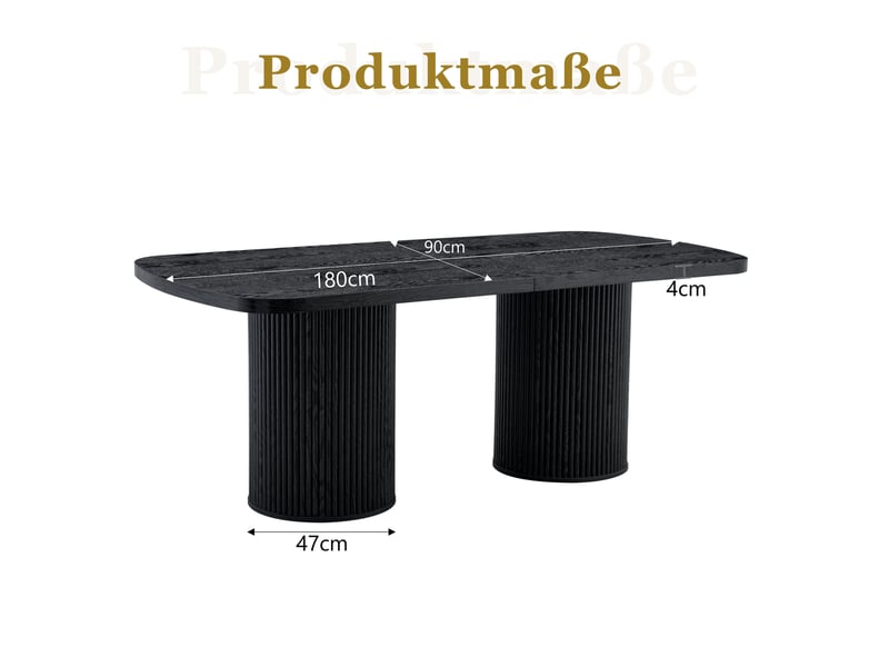 Table à manger ovale 6 à 8 places en mdf noir - Conforama E