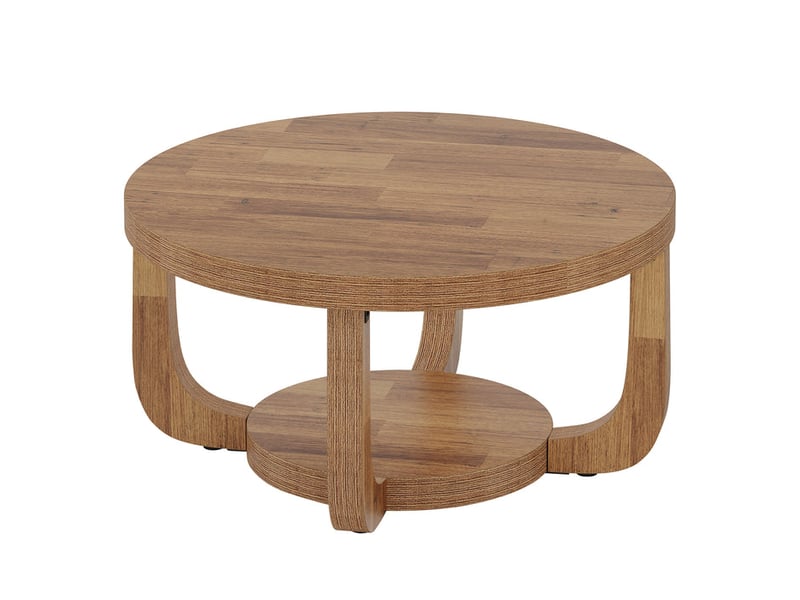  Table basse pour salon, bureau ou espace d'accueil – table ronde en panneaux de particules de haute qualité, 80 x 80 x 45 cm  - Conforama A