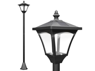 Lanterne solaire de jardin led 30 lumens, lampe solaire à piquet de 120 cm, noire