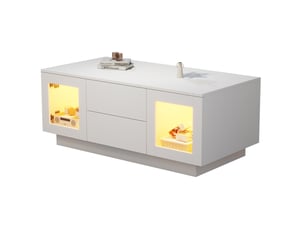 Table basse rectangulaire coloris blanc <strong>WISHDOR</strong> <strong></strong> - 50 cmx100 cm