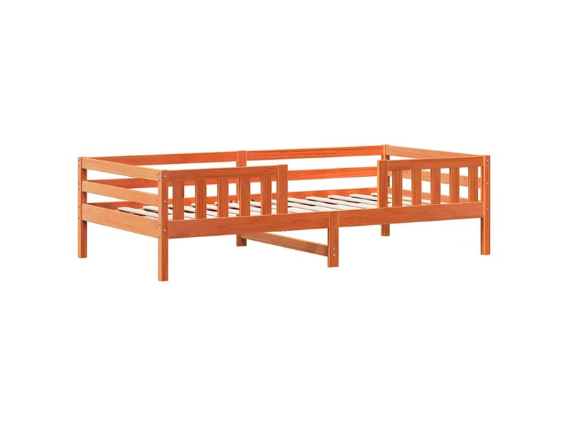 Lit simple- lit adulte -  cadre de lit sans matelas  marron 90x200 cm bois pin massif  - Conforama B