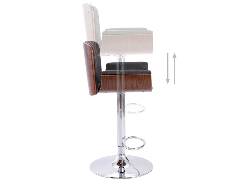  Tabouret de bar, chaise de bar gris tissu  - Conforama E