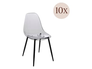 Série de 10 sillas amstrong, gris fumé
