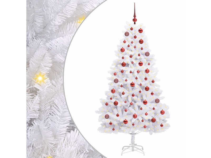  Sapin de noël, arbre de noël artificiel à branches articulées blanc 180 cm shl5935  - Conforama A