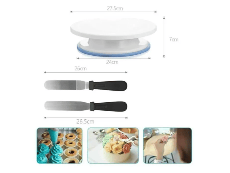  Kit de pâtisserie 107 pièces – poches à douille, plateau tournant et outils de décoration de gâteaux  - Conforama D