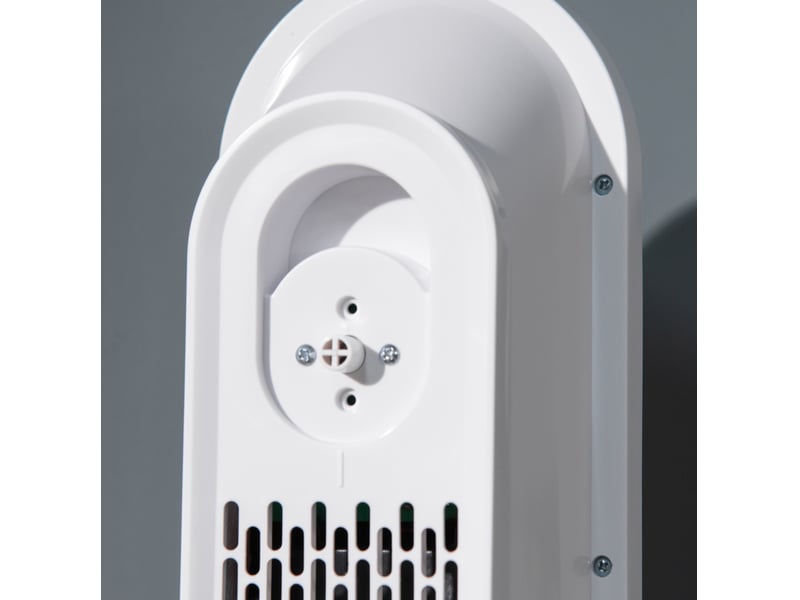  Chauffage soufflant céramique 2000 w blanc 21 x 21 x 63,5 cm, oscillation 45 degrés et télécommande incluse  - Conforama E