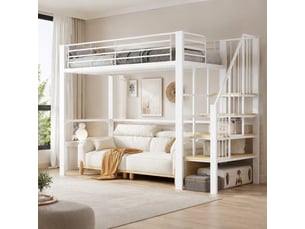 Lit mezzanine 90x200 cm <strong>MODENUIT </strong>  <strong></strong> coloris blanc