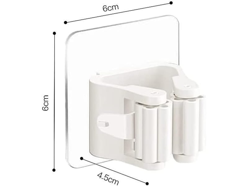 4 pièces porte-balai mural auto-adhésif porte vadrouille accroche balai sans perçage pince à balai supports de balai de vadrouille, blanc CSLJY-LIEN0002534CSLJY - Conforama B