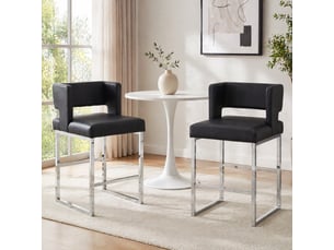 Lot de 2 tabourets de bar 53x48x91 cm, pieds métalliques argentés, pu noir, chaises hautes, assise carrée, meuble cuisine