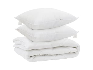Duvet toutes saisons avec oreiller 3 pièces - couette blanc microfibre