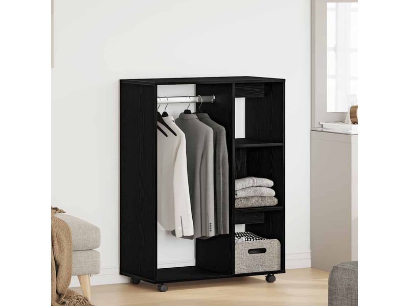  Armoire de rangement bureau en chêne noir 80x40x110 cm bois d'ingénierie  - Conforama B