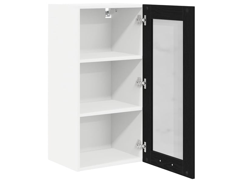 Meuble de rangement cuisine, armoire suspendue 2 pcs chêne noir bois d'ingénierie shl1988 - Conforama E