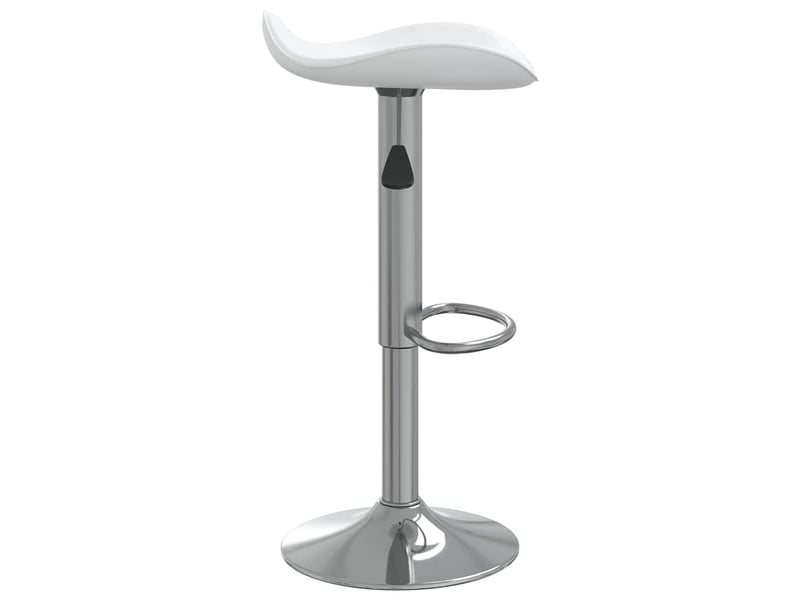  Tabouret de bar, chaise de bar blanc acier chromé et cuir artificiel  - Conforama D