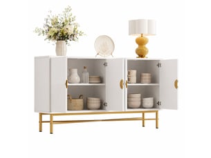 Buffet 4 porte(s) OKMYHOME - 160 cm coloris blanc