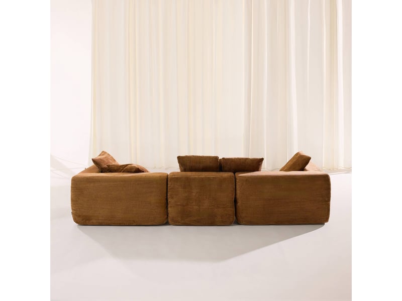  Canapé modulable tissu chenille 4 places terracotta - movi  - Conforama E