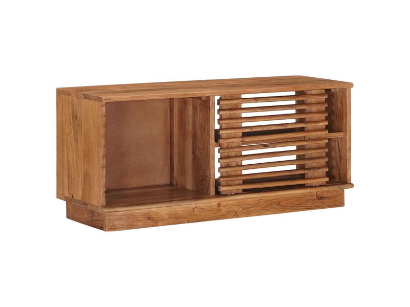  Meuble tv - banc tv - meuble de rangement avec stockage avec porte naturel 90 x 30 x 40 cm  - Conforama D