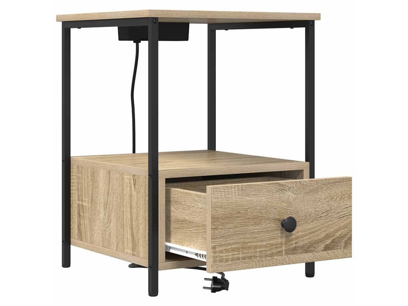  Table de chevet - cabinet de chevet - table de nuit 2 pc chêne sonoma 42 x 41 x 56 cm  - Conforama D