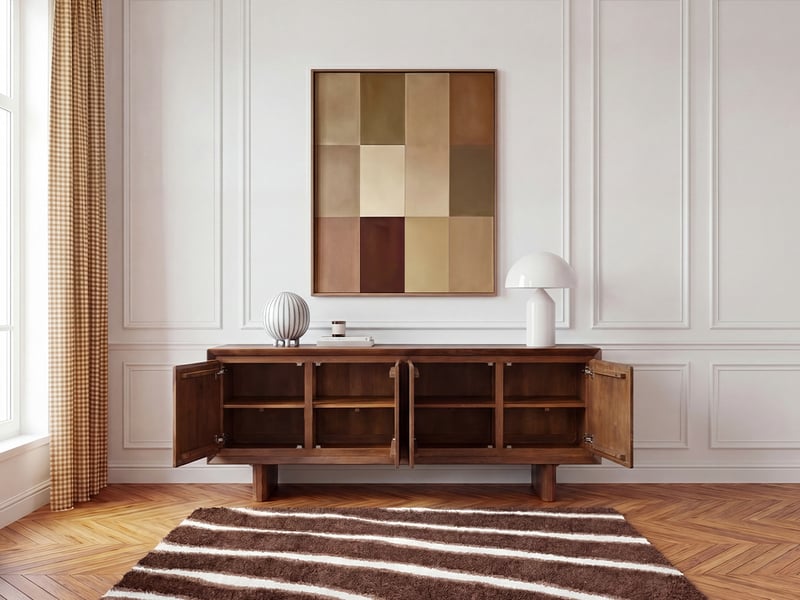  Bobochic buffet 4 portes 200 cm bellecour bois massif de manguier BELLECOUR - Conforama D
