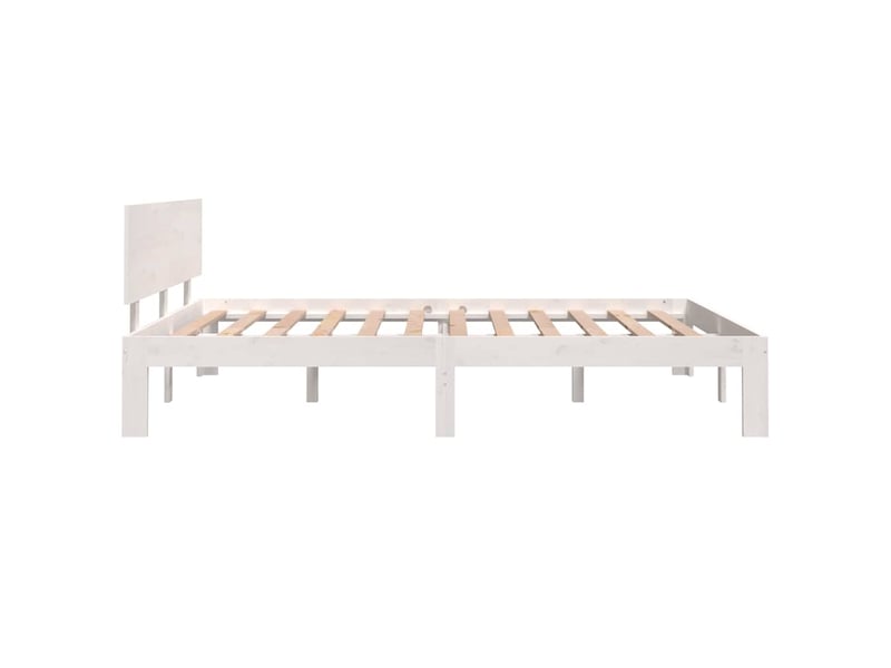  Lit double- lit adulte -  cadre de lit sans matelas blanc 150x200 cm  - Conforama D