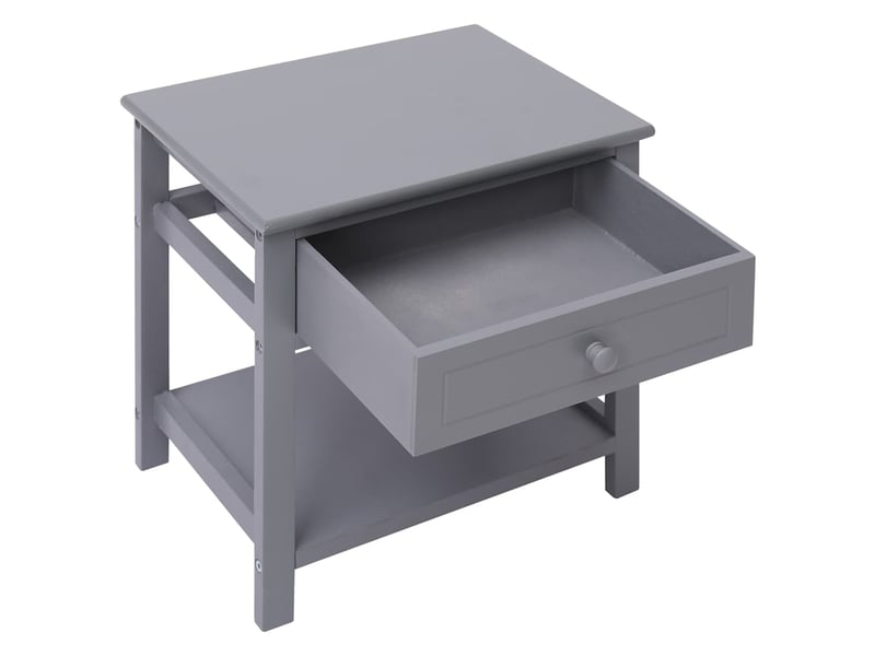  Table de chevet - cabinet de chevet - table de nuit gris 40x29x42 cm bois de paulownia  - Conforama A