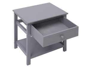 Table de chevet - cabinet de chevet - table de nuit gris 40x29x42 cm bois de paulownia