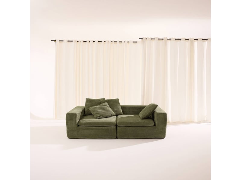  Canapé modulable tissu chenille 3 places vert - movi  - Conforama B