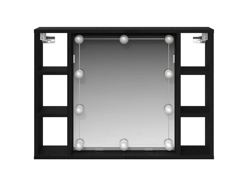  Armoire miroir chêne noir 76x15x55 cm bois d'ingénierie  - Conforama C