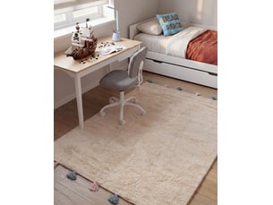 Tapis enfant kodinhi beige 140 x 200 cm coton