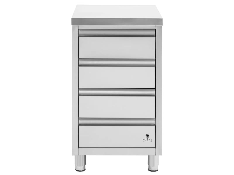  Meuble bas de cuisine professionnel en 4 tiroirs 50 x 60 cm acier inoxydable 14_0009343  - Conforama D