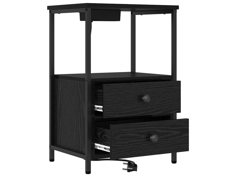 Table de chevet - cabinet de chevet - table de nuit 2 pièces chêne noir 40 x 31 x 60 cm - Conforama D
