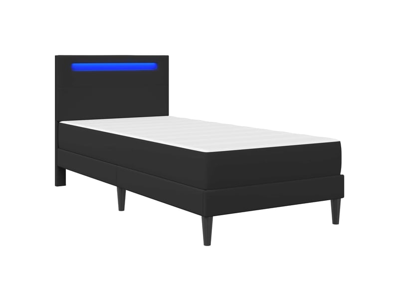 Lit simple- lit adulte - cadre de lit avec bandes led noir 80 x 200 cm simili cuir - Conforama D