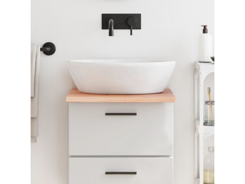 Comptoir de salle de bain, plan de travail marron clair 40x60x2 cm bois traité cf65825 - Conforama B