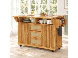 Desserte de cuisine pliable 142,5 x 80 x 95 cm sur roulettes, marron foncé