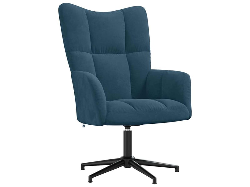  Fauteuil - chaise de relaxation bleu velours  - Conforama A