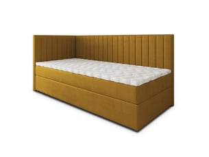 Lit avec rangement 100x200 cm <strong>MASSENO</strong> <strong></strong> coloris jaune
