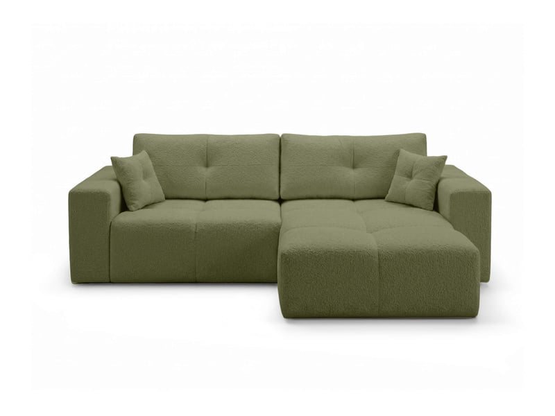 Celine - canapé d'angle convertible et réversible 4 places en bouclette - Conforama E