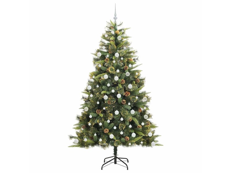  Sapin de noël artificiel, arbre de noël avec branches pliables et cônes 210 cm shl4200  - Conforama D