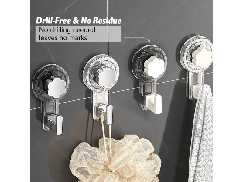  Accroche serviette salle de bain,crochet ventouse extra puissantes (62mm) réutilisables pour salle de bain,cuisine,camping  - Conforama E