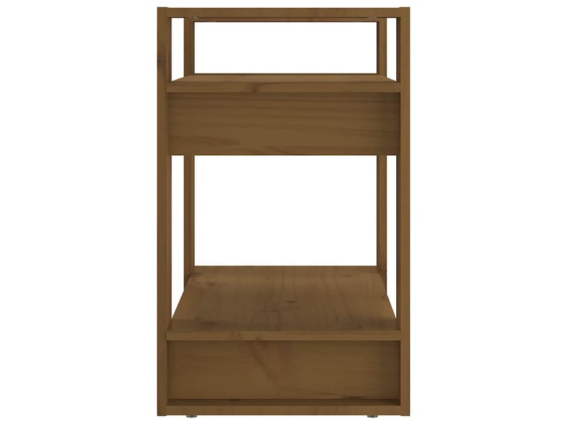 Bibliothèque, étagère de rangement marron miel 60x35x57 cm bois massif - Conforama D