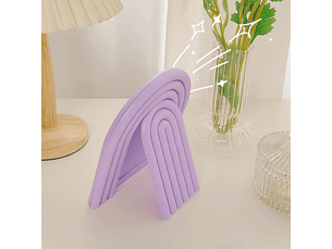 Un miroir de maquillage arqué, adapté aux bureaux, coiffeuses, chambres, salons et espaces minimalistes (violet).